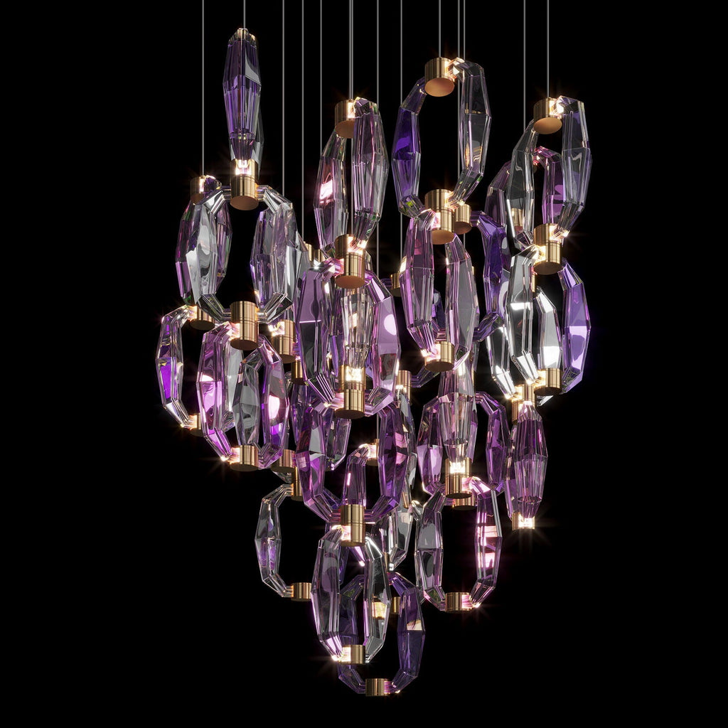 Violet Crystal Link Chandelier