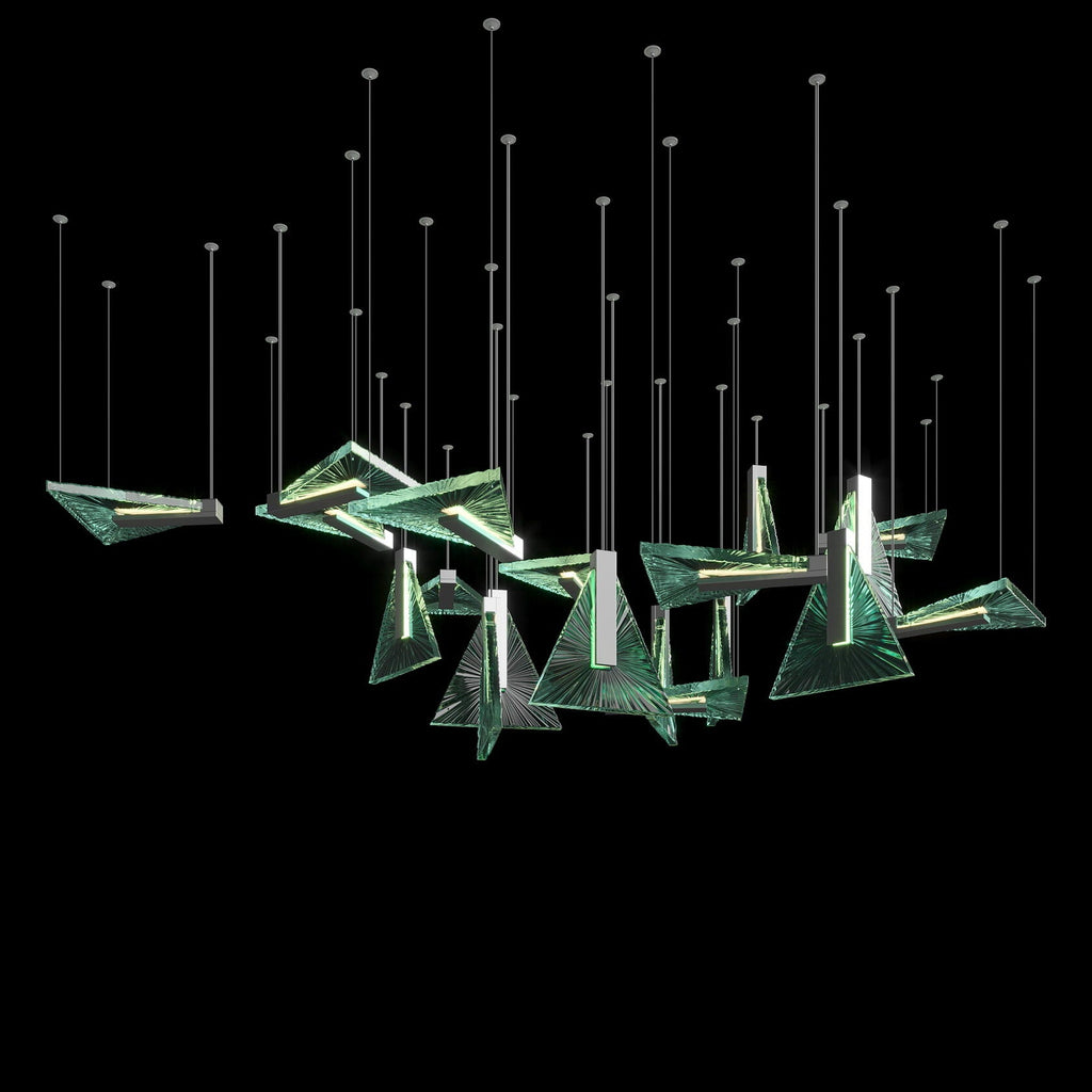 Green Prism Kite Chandelier