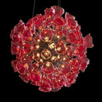 Crimson Tulip Fringe Chandelier