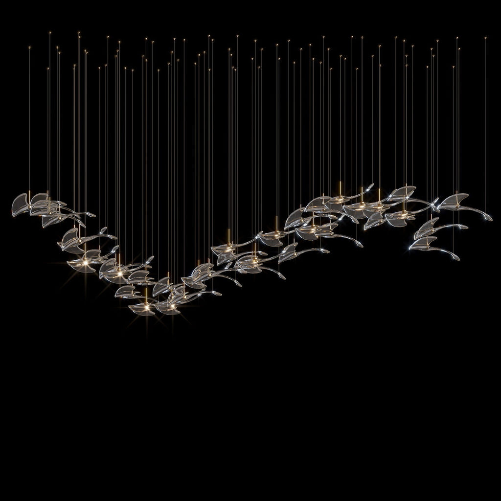 Glass Swallow Flight Chandelier