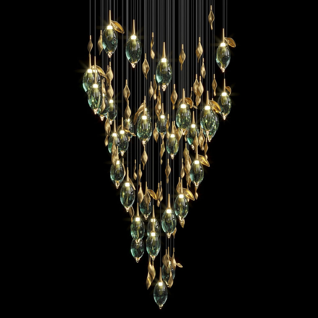 Aqua Seed Pod Chandelier