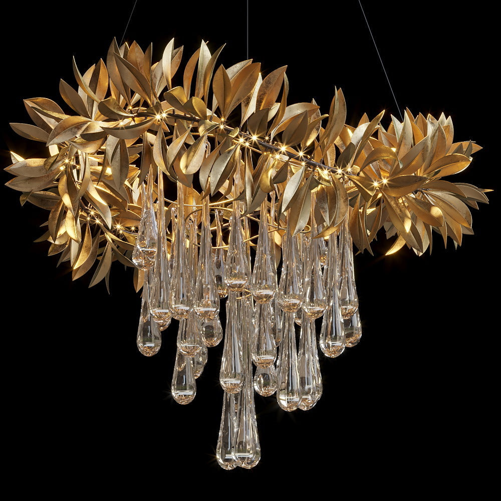 Olive Leaf Rain Chandelier