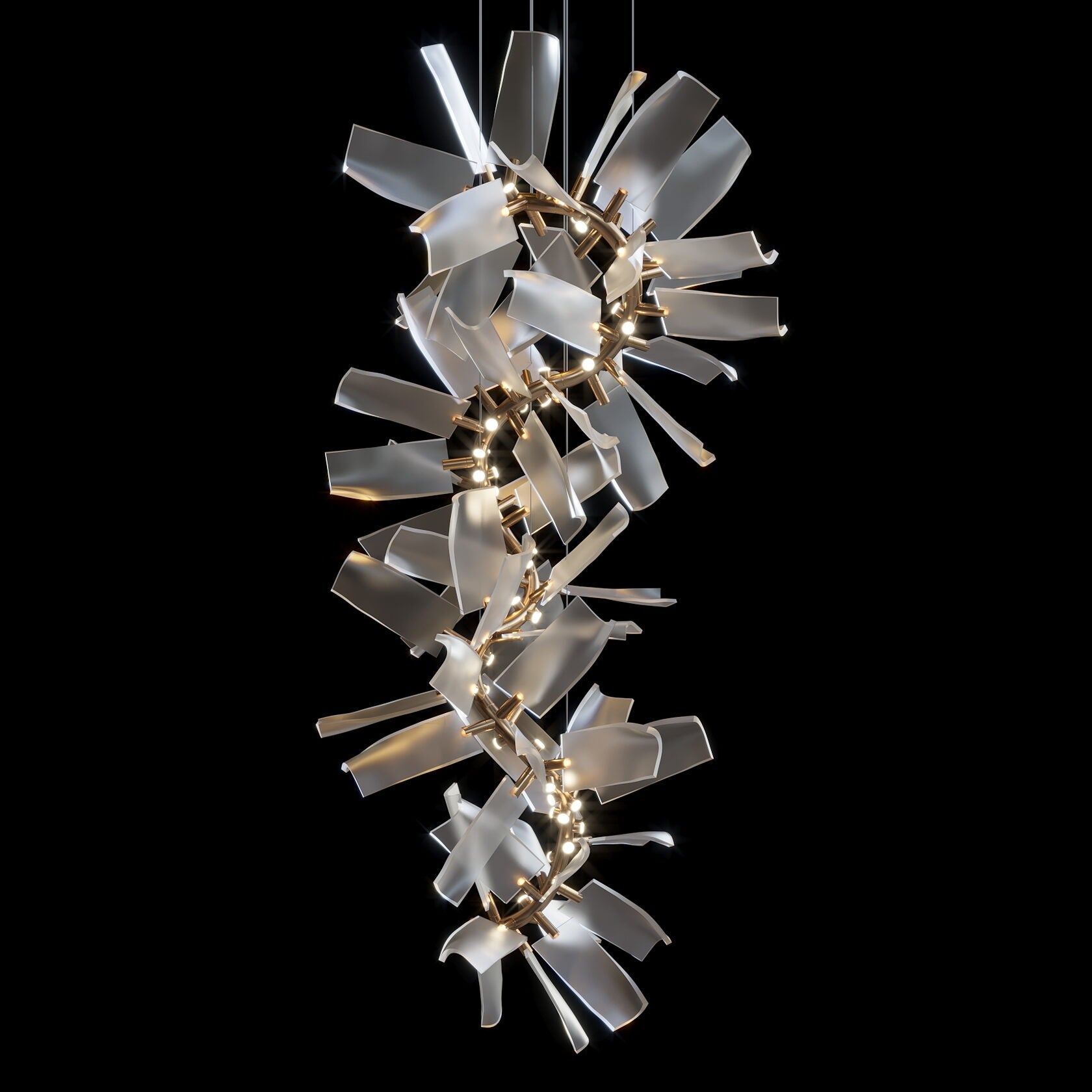 White Porcelain Shard Chandelier