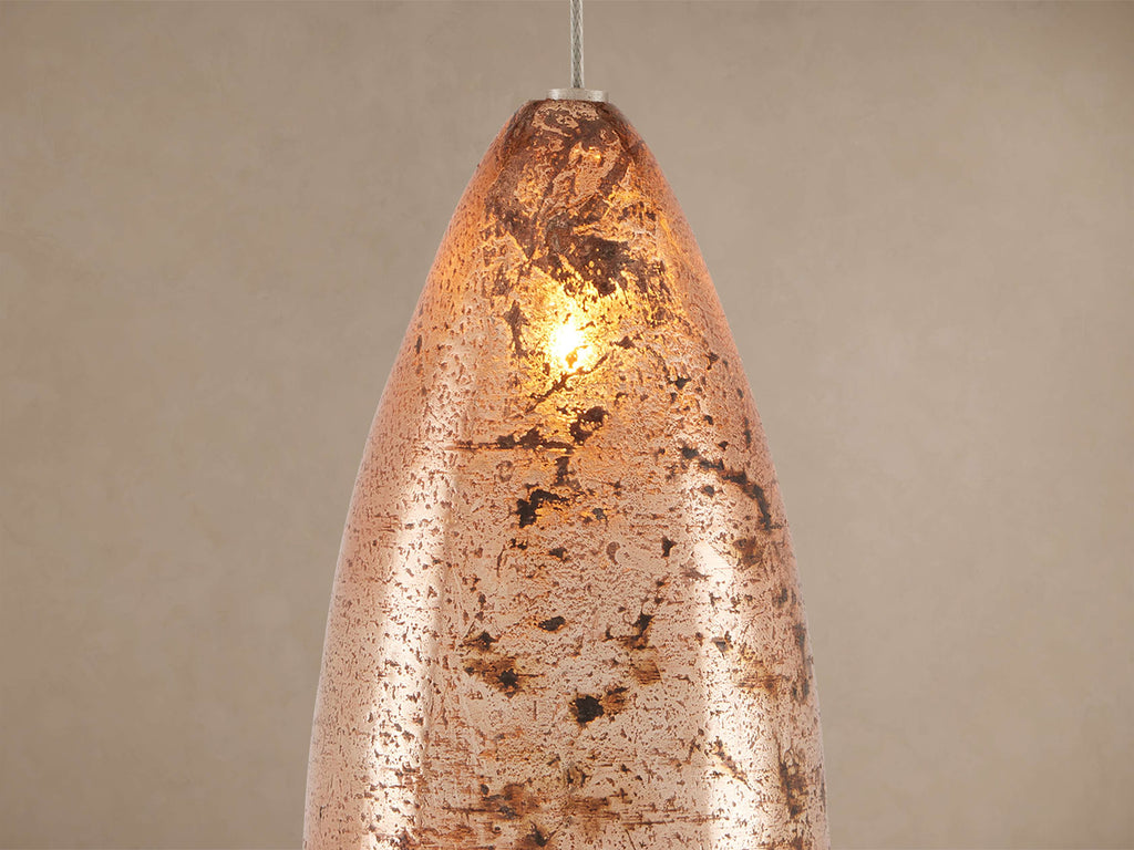 Edda Cascade Teardrop Mercury Glass Pendant