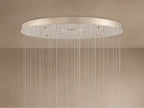 Edda Cascade Teardrop Mercury Glass Round Chandelier 23'' 35''D