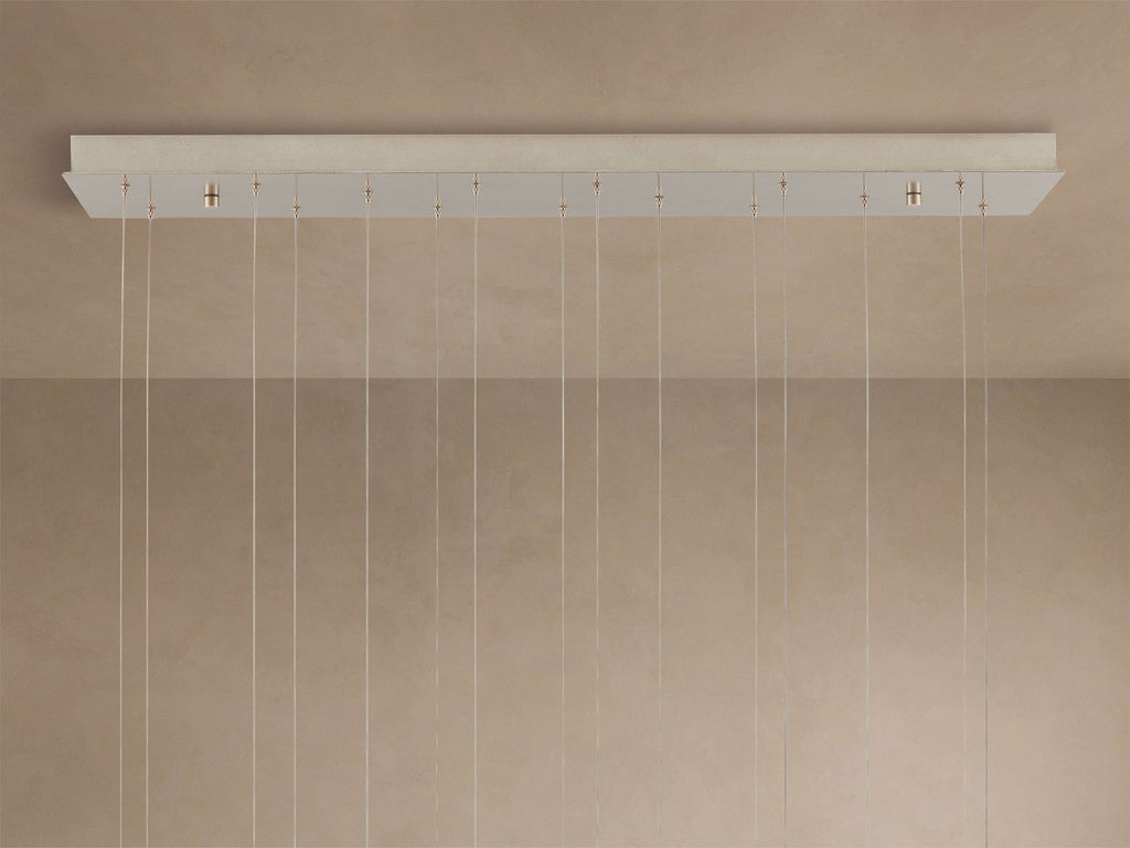 Edda Cascade Teardrop Mercury Glass Linear Chandelier 48'' 54''L
