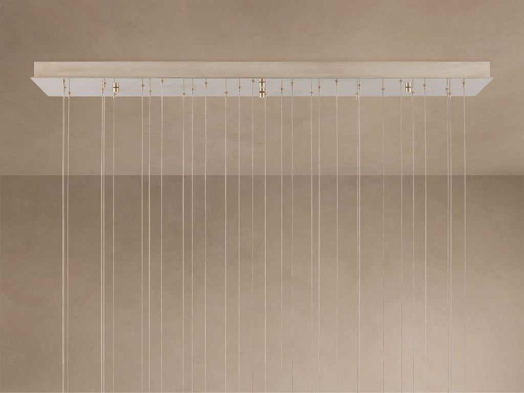 Edda Cascade Teardrop Mercury Glass Linear Chandelier 48'' 54''L