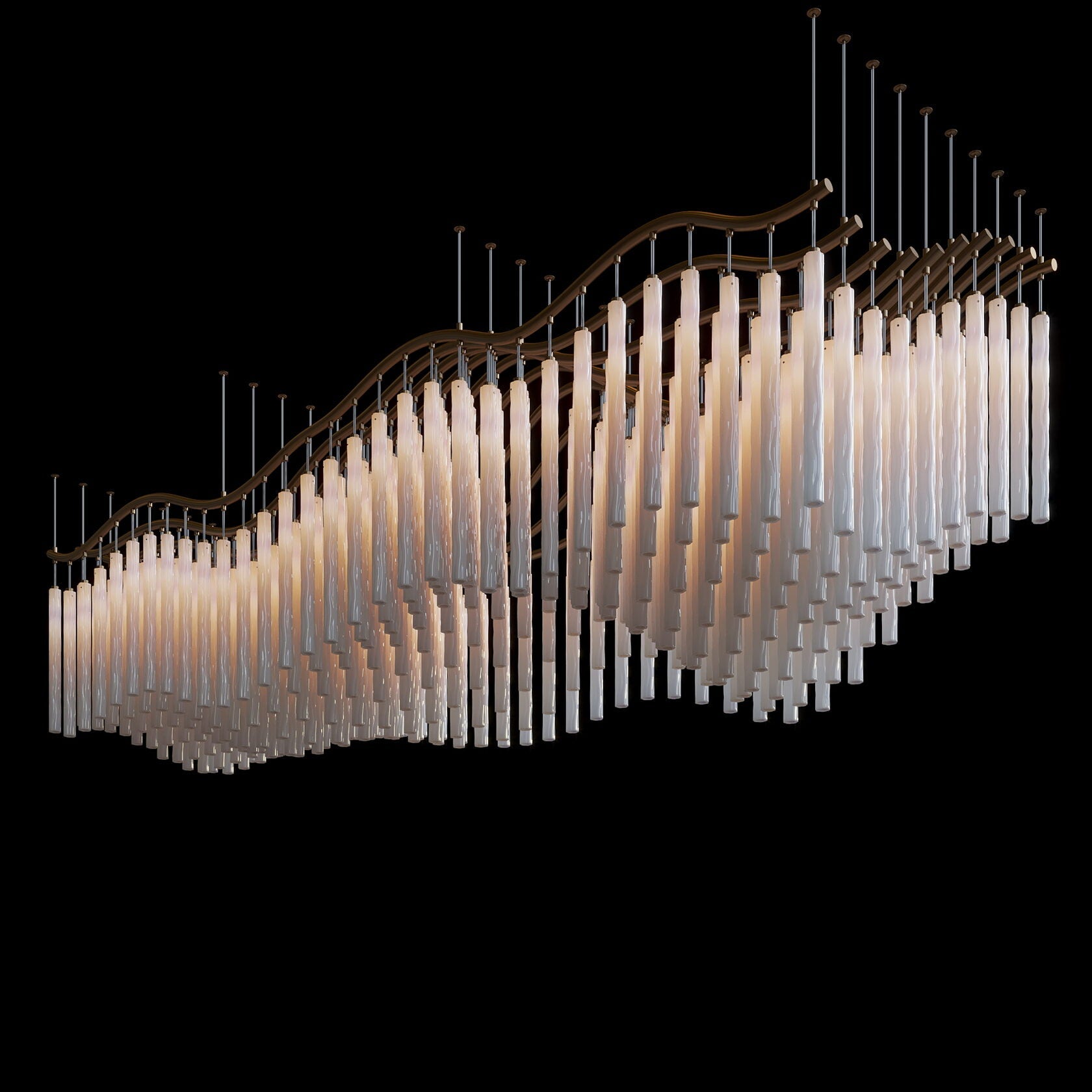 Ivory Column Wave Chandelier