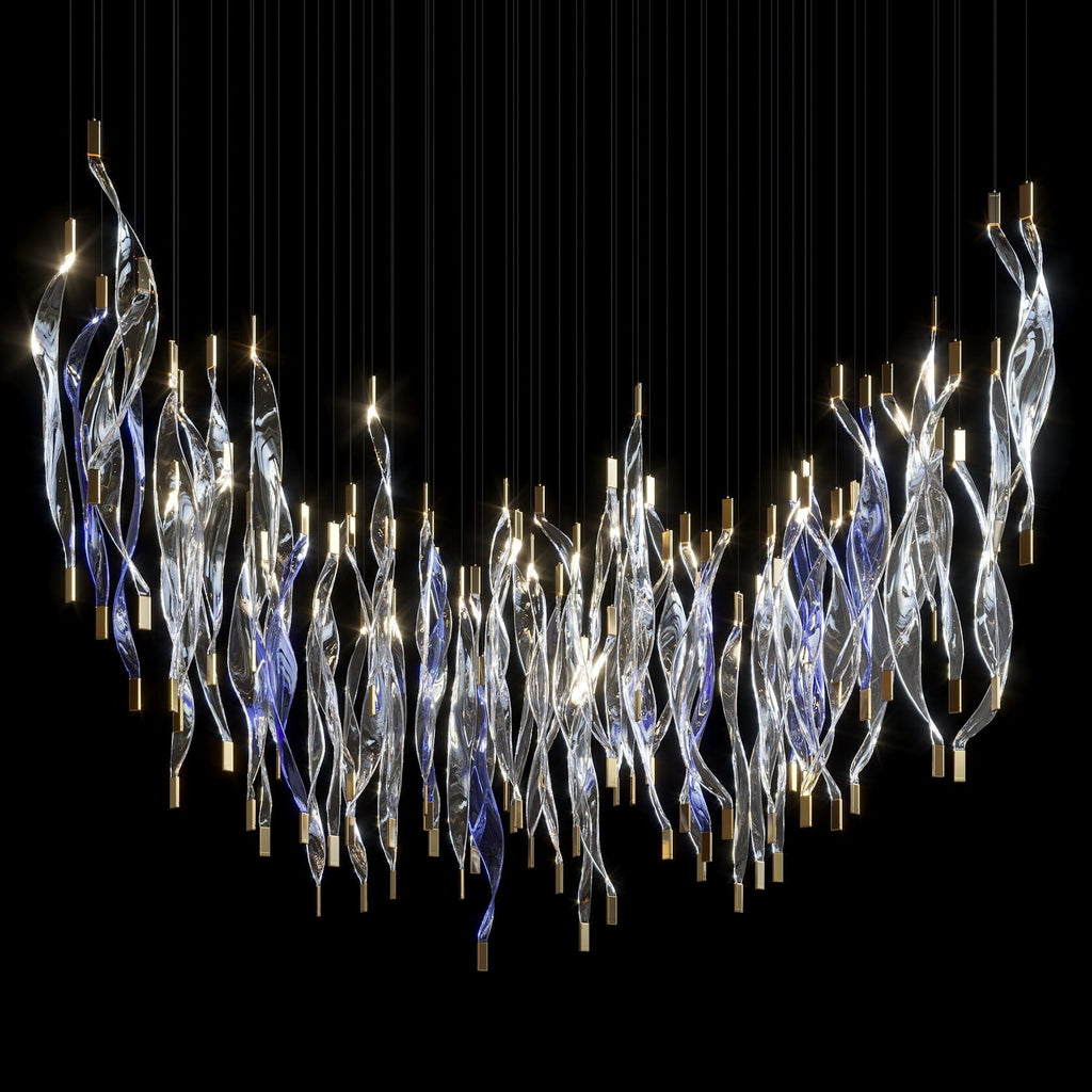 Crimson Flame Cascade Chandelier