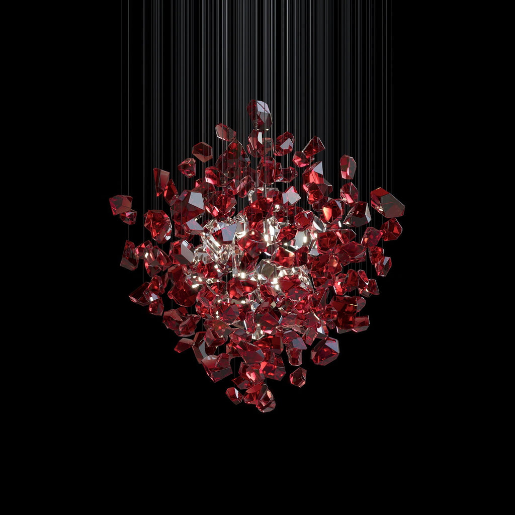 Crimson Crystal Scatter Chandelier