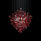 Crimson Crystal Scatter Chandelier