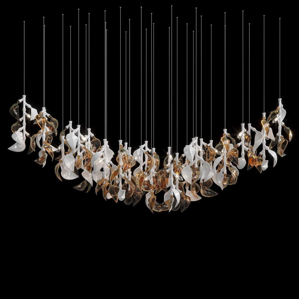 White Calla Cascade Chandelier