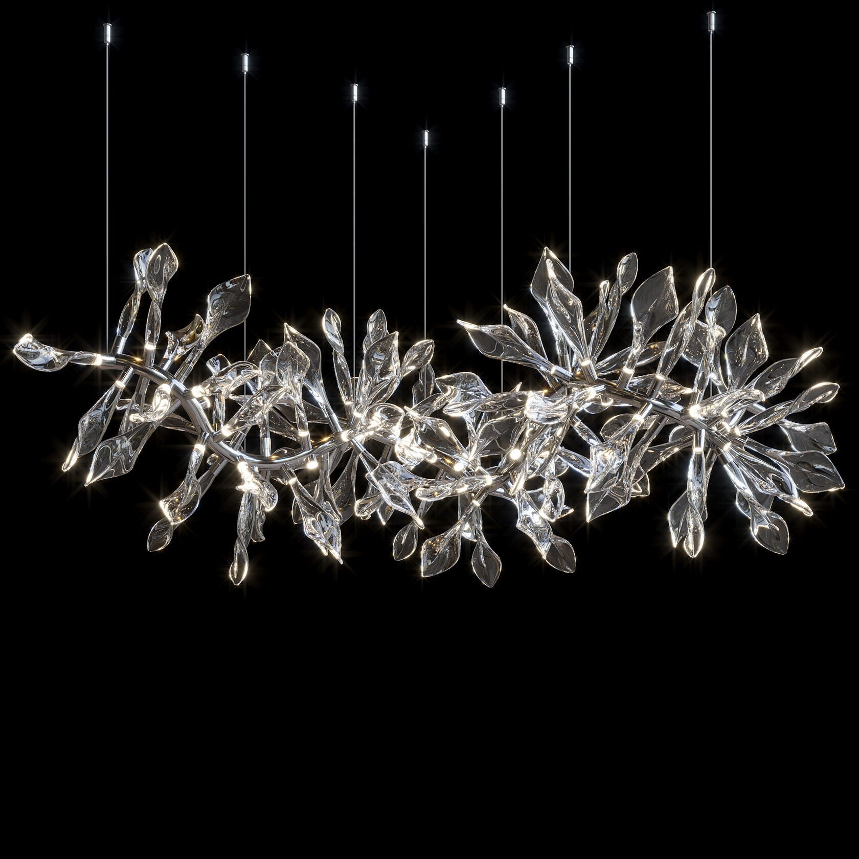 White Calla Orbit Chandelier