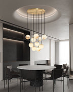 Small Alabaster Cluster Globes Ceiling Pendant Light For High Ceiling