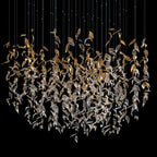 Gold Crystal Leaf Rain Chandelier