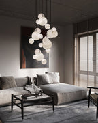 Minimalist Antique Alabaster Cluster Pendant Light Fixtures 6" Wide