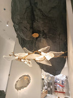 Creative Bionic Resin Leaves Chandelier for Living Room/Dining Room/Staircase by Bling Lighting Studio