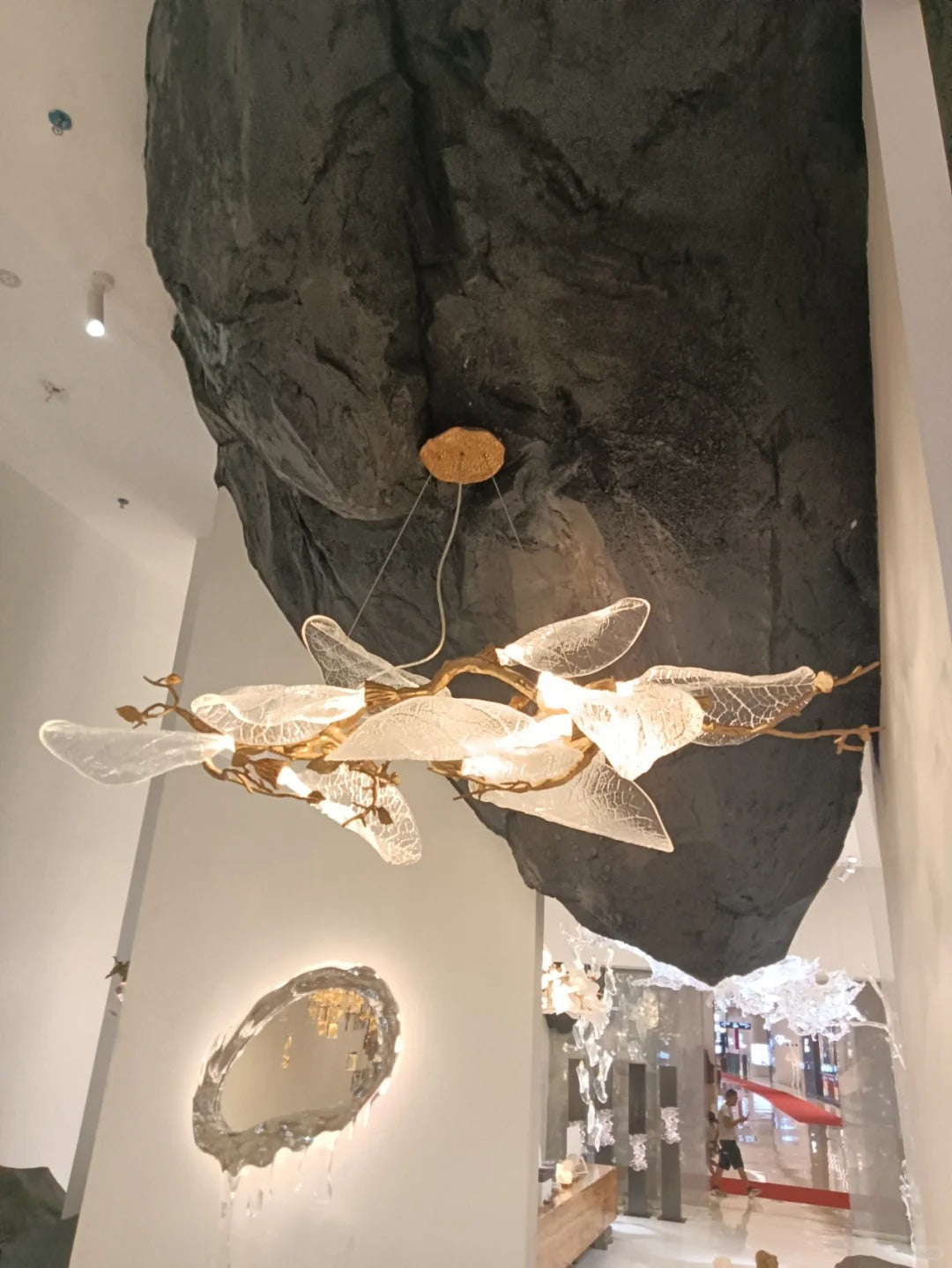 Creative Bionic Resin Leaves Chandelier for Living Room/Dining Room/Staircase by Bling Lighting Studio