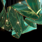Green Ribbon Wave Chandelier