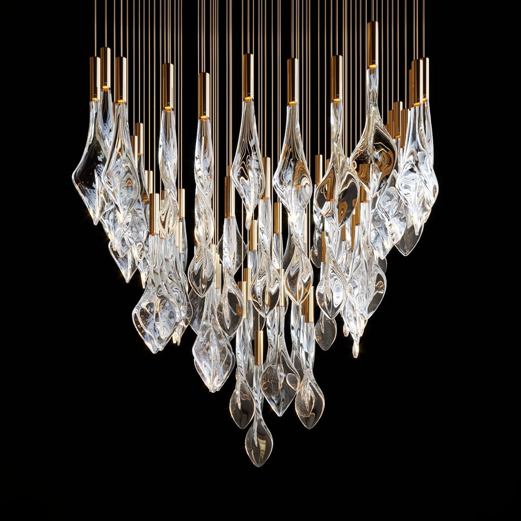 Crystal Flame Rain Chandelier