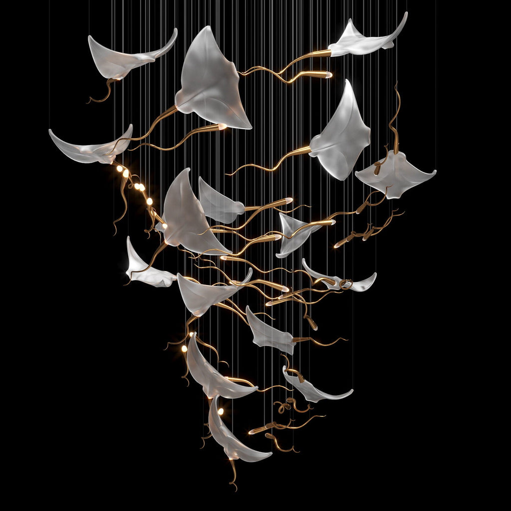 White Manta Branch Chandelier