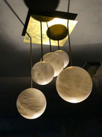 Galaxy Contemporary Italian Alabaster Globe Chandelier detail view