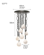 Cluster White Alabaster Globe Pendant Light with adjustable chain