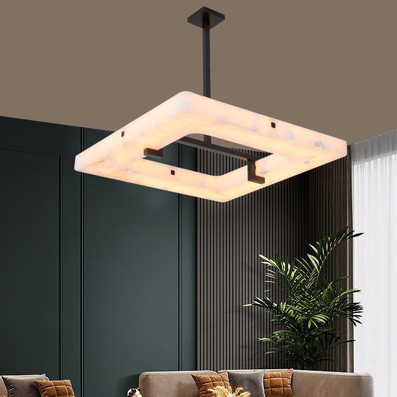 Glacera Square Alabaster Chandelier by Bling Lighting Studio