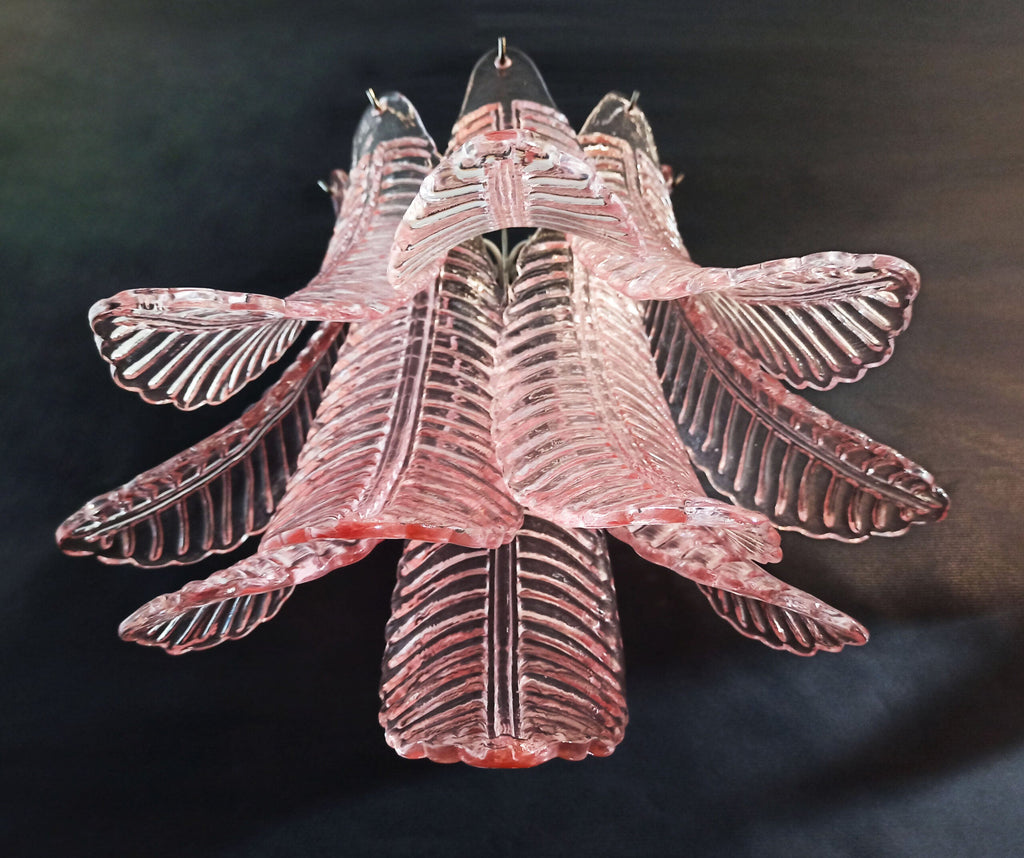 Murano Wall Lamp | 10 Pink Felci Glass | Set of 2