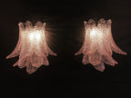 Murano Wall Lamp | 10 Pink Felci Glass | Set of 2