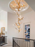 Creative Bionic Resin Leaves Chandelier for Living Room/Dining Room/Staircase by Bling Lighting Studio