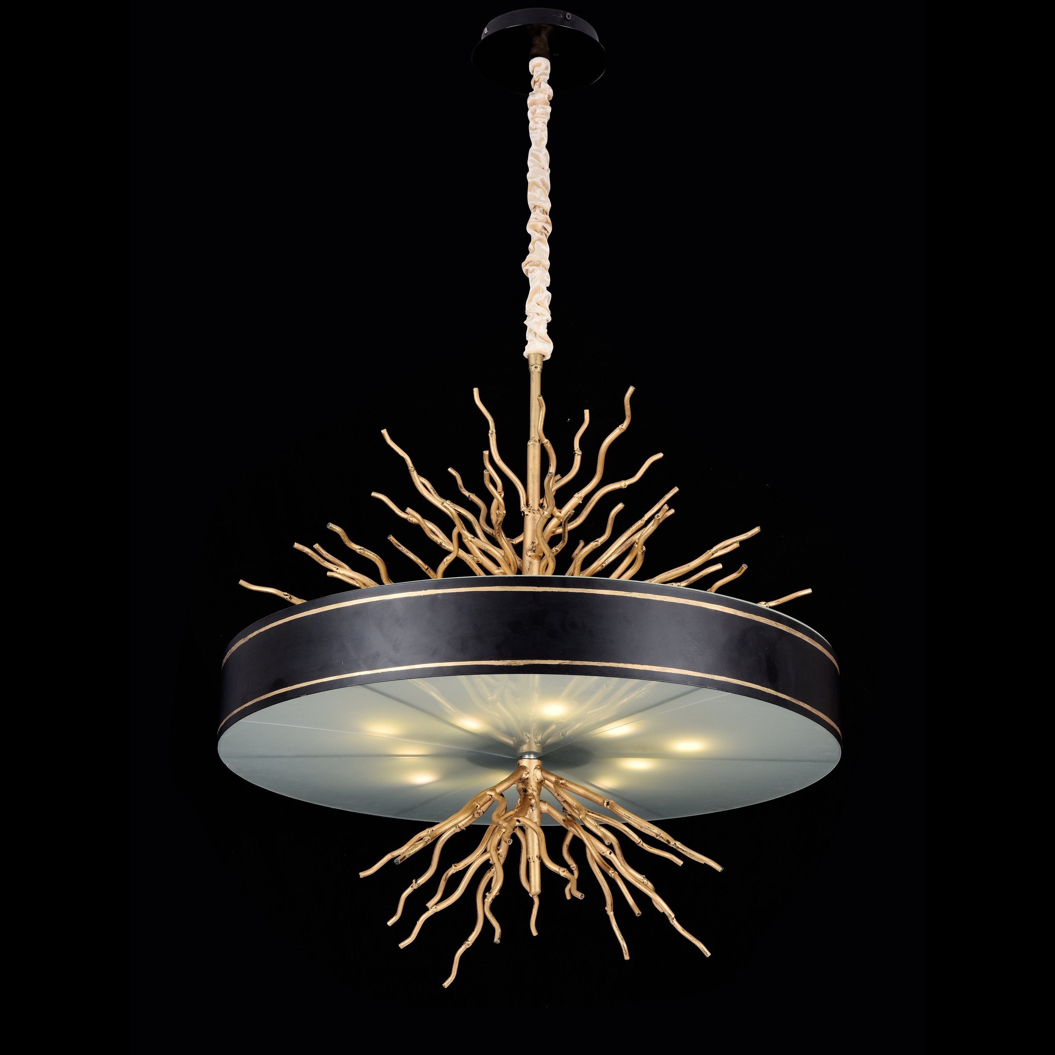 Organic Drum Branch Pendant Light by Bling Lighting Studio