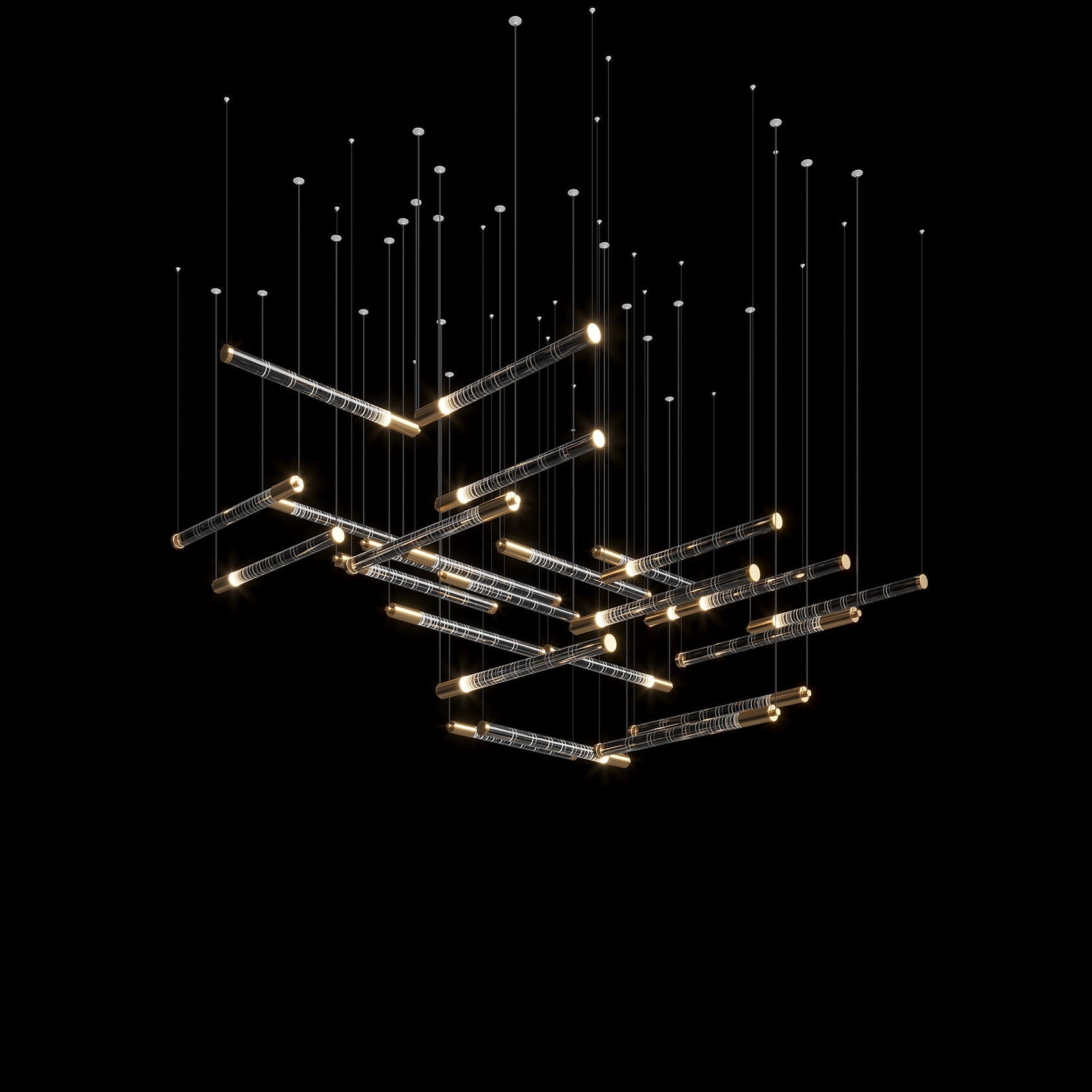 Linear Spark Scatter Chandelier
