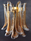 Murano Wall Lamp | 10 Yellow Petal Glass | Set of 2