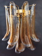 Murano Wall Lamp | 10 Yellow Petal Glass | Set of 2