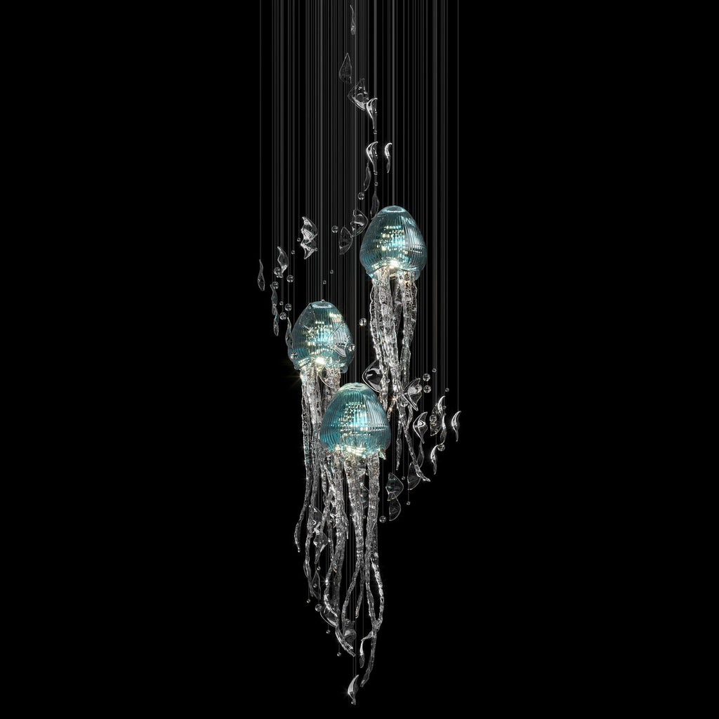 Aqua Jellyfish Chandelier