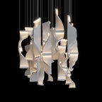 White Ribbon Wave Chandelier