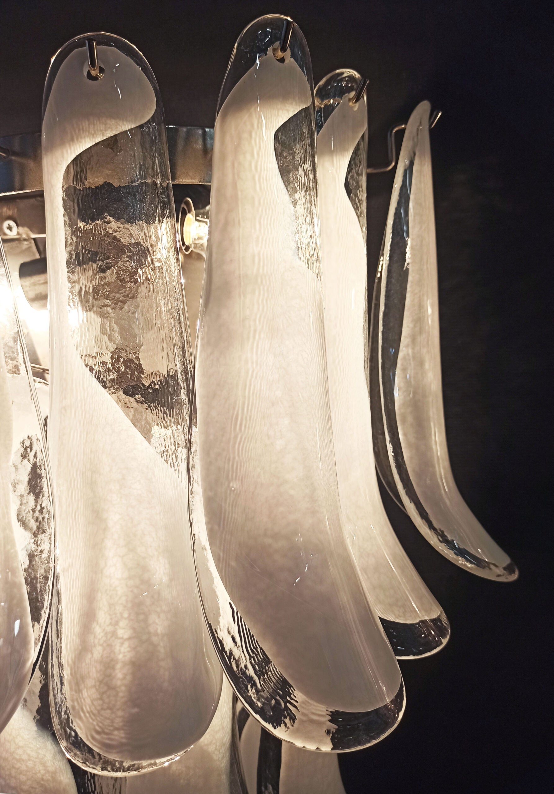 Murano Wall Lamp | 16 White Petal Glass | Set of 2