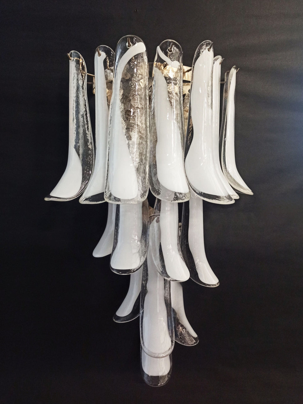 Murano Wall Lamp | 16 White Petal Glass | Set of 2