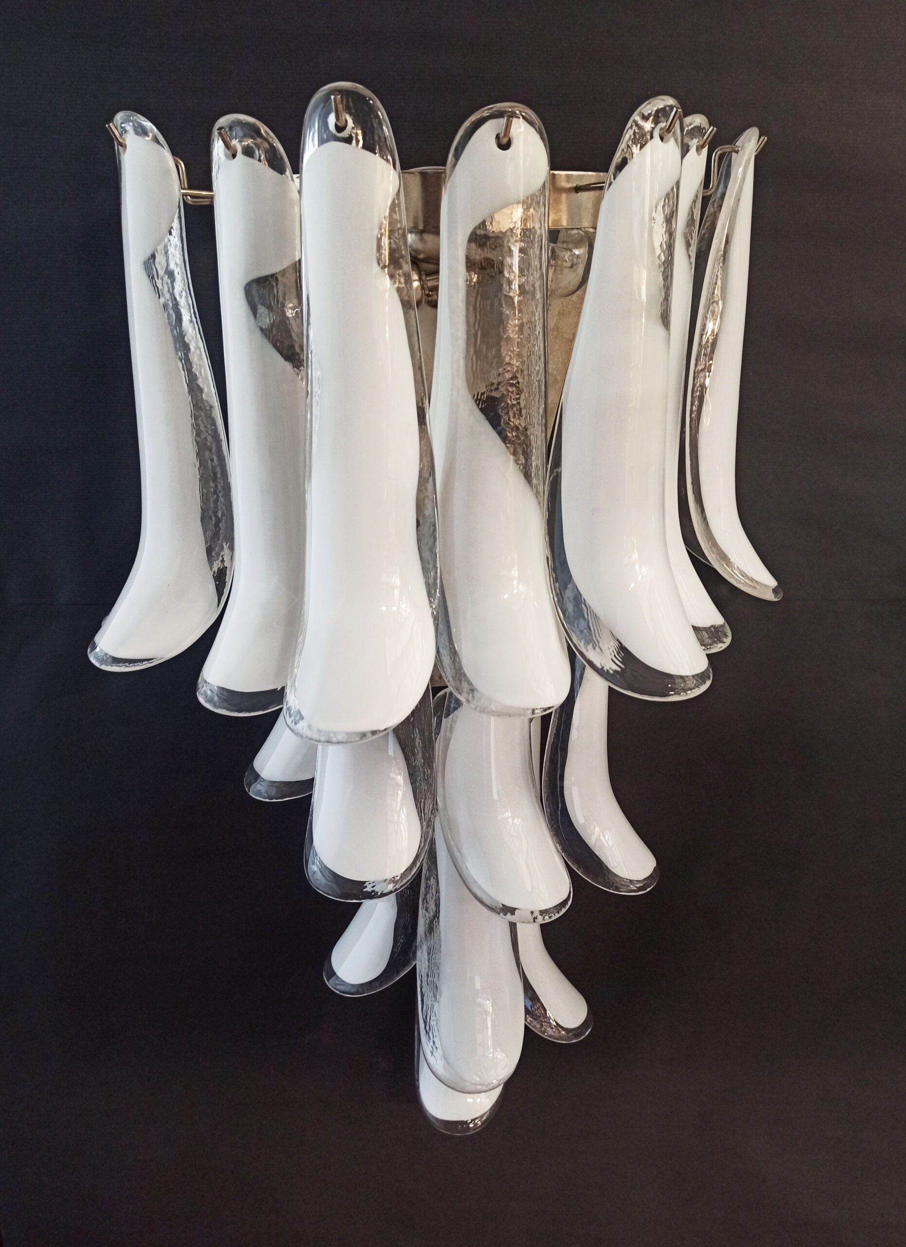 Murano Wall Lamp | 16 White Petal Glass | Set of 2