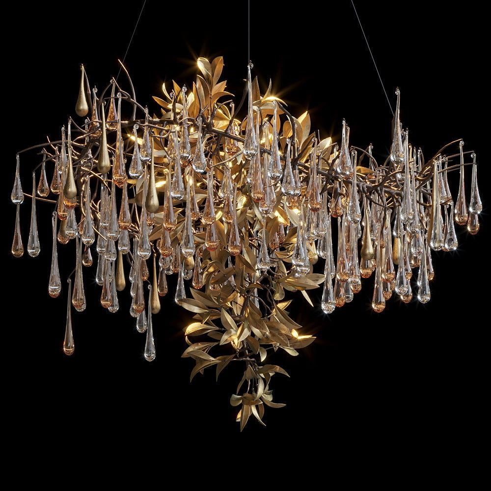 Olive Leaf Rain Chandelier