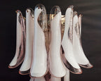 Murano Wall Lamp | 16 Pink Petal Glass | Set of 2