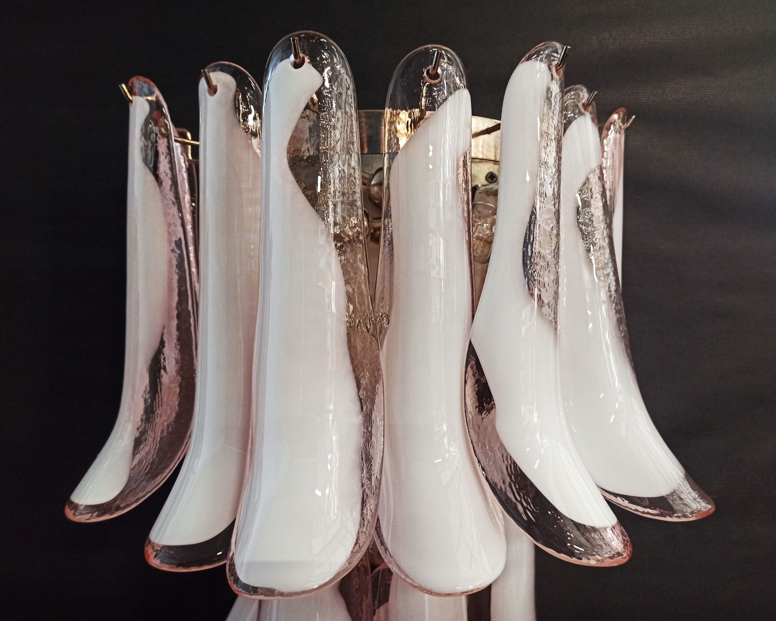 Murano Wall Lamp | 16 Pink Petal Glass | Set of 2