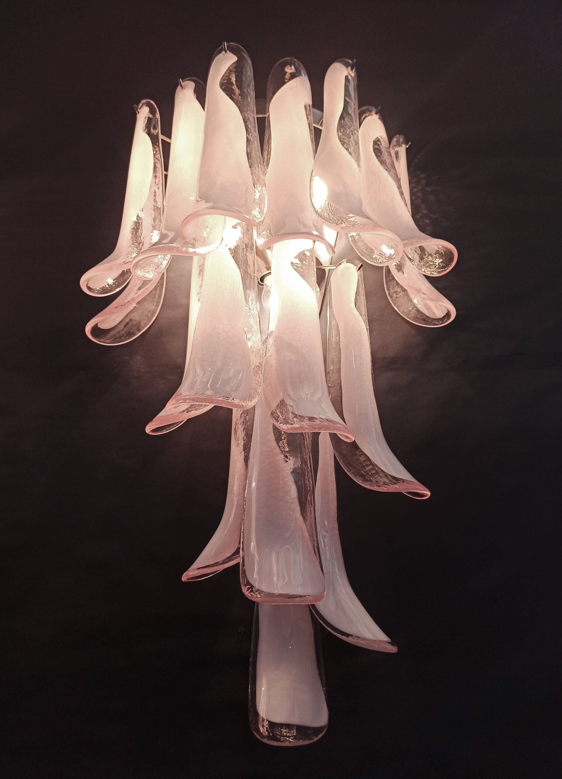 Murano Wall Lamp | 16 Pink Petal Glass | Set of 2