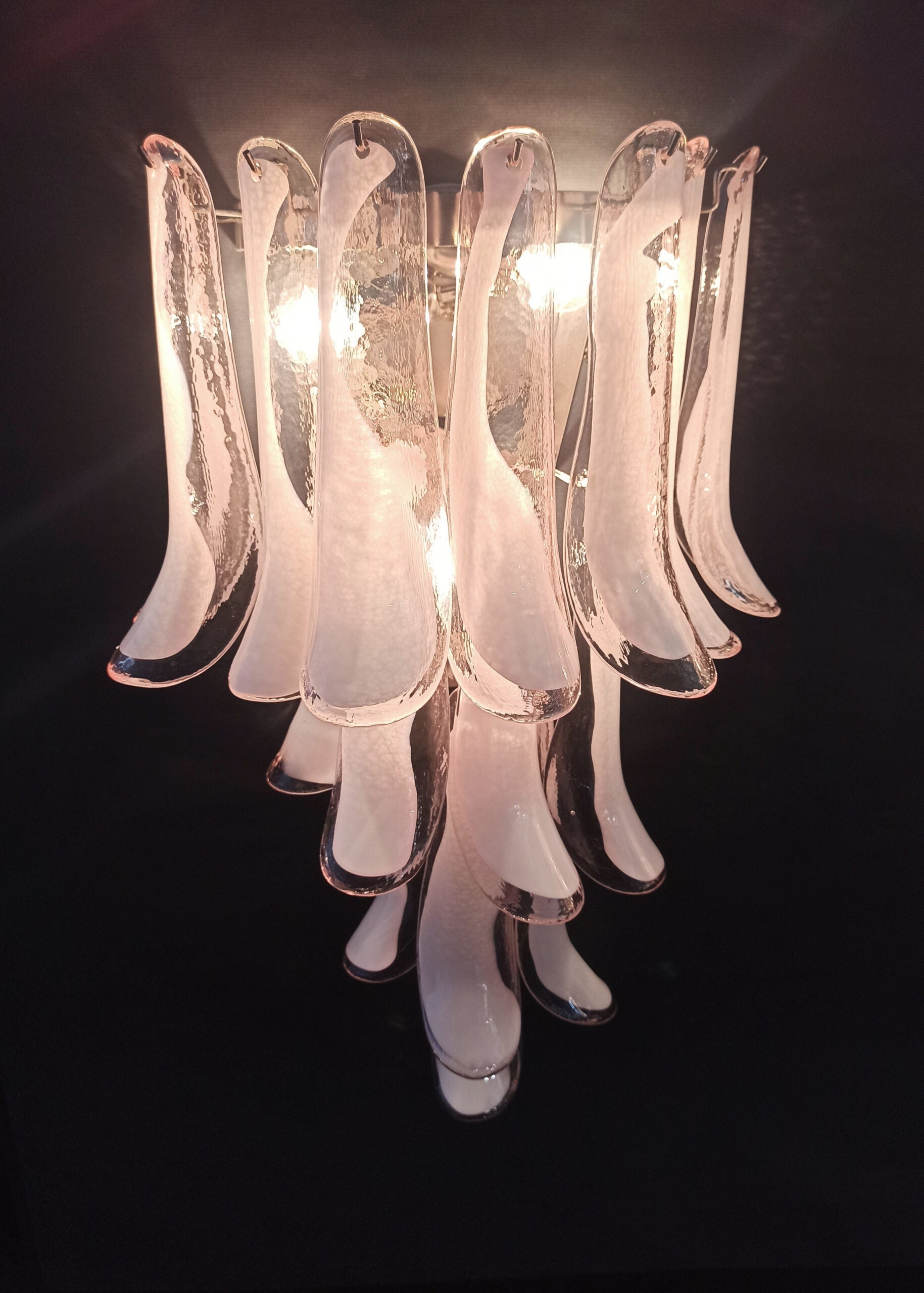 Murano Wall Lamp | 16 Pink Petal Glass | Set of 2