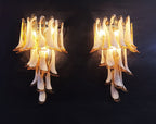 Murano Wall Lamp | 16 Caramel-Coloured Petal Glass | Set of 2