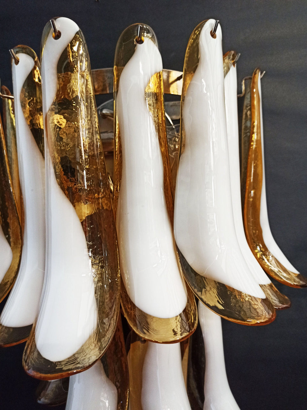 Murano Wall Lamp | 16 Caramel-Coloured Petal Glass | Set of 2