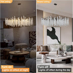 Modern Crystal Chandelier for Dining Room, Black Luxury Round Tree Branches Design by Bling Lighting Studio
