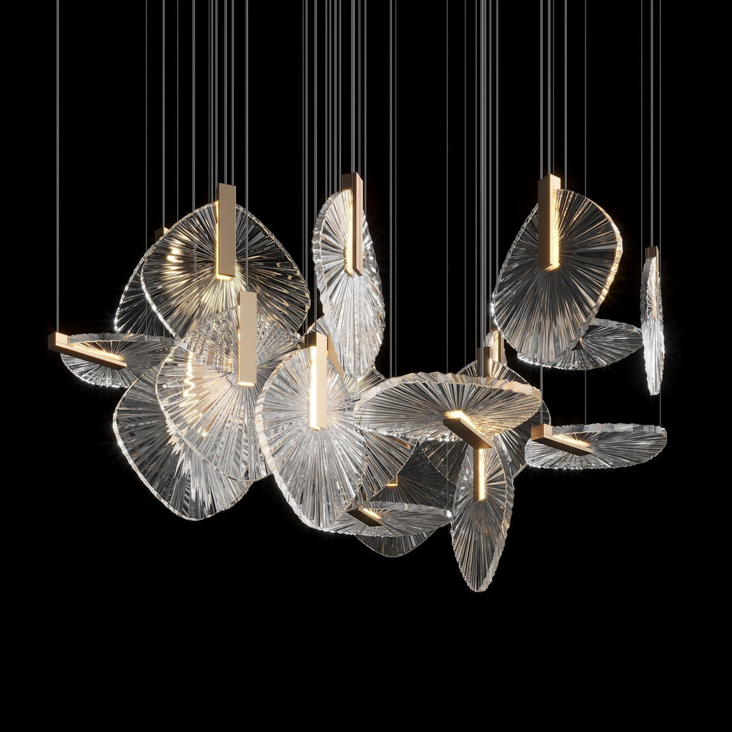 Crystal Disc Rain Chandelier