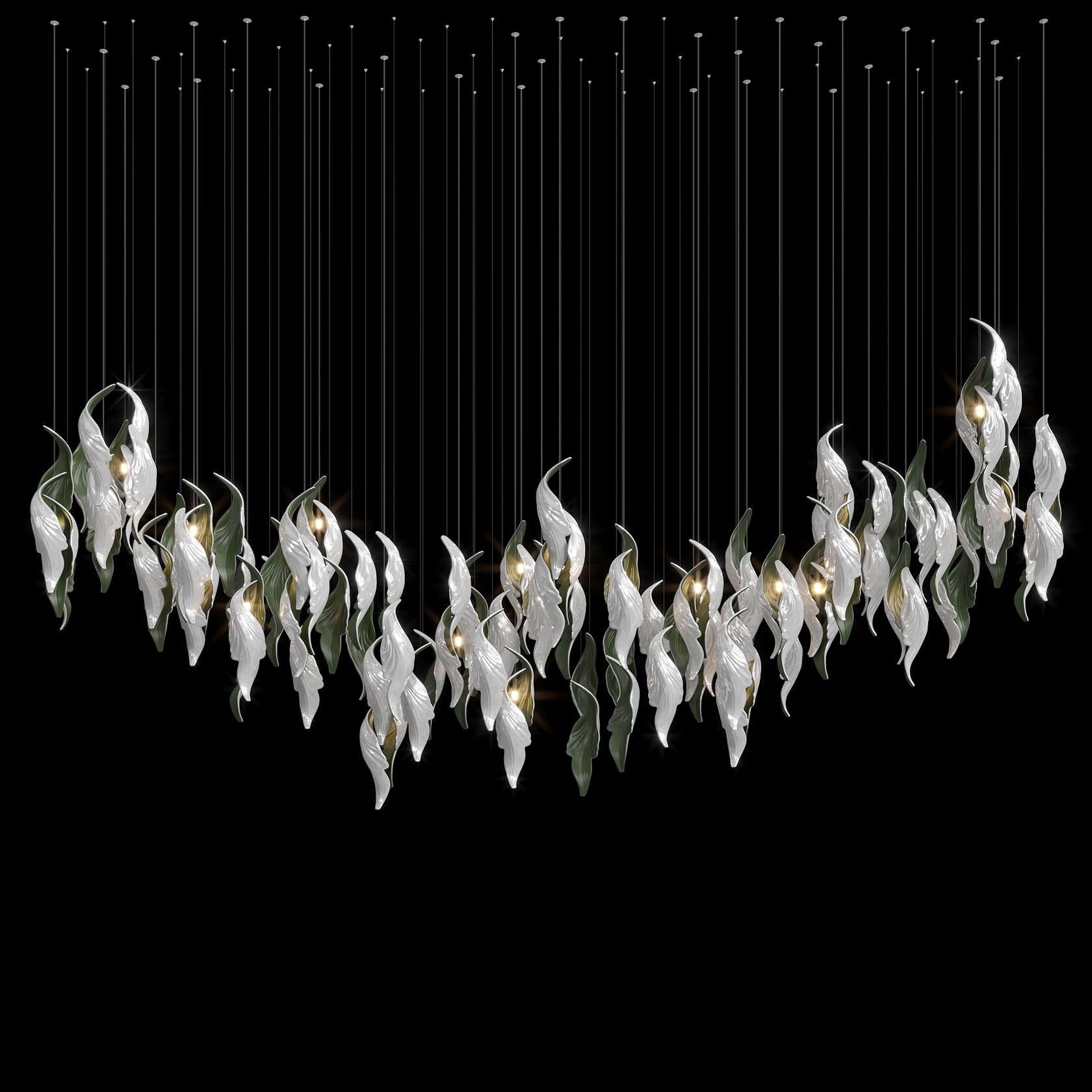White Calla Veil Chandelier